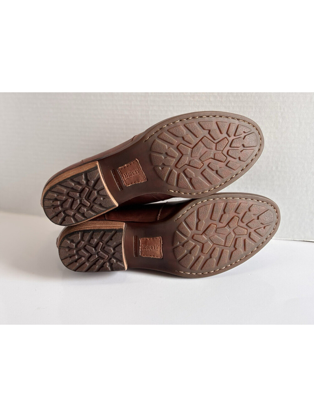 Born Kerri Ankle Booties Women's Sz 10M Brown Leather Comfort Back Zip Round Toe - Picture 8 of 15